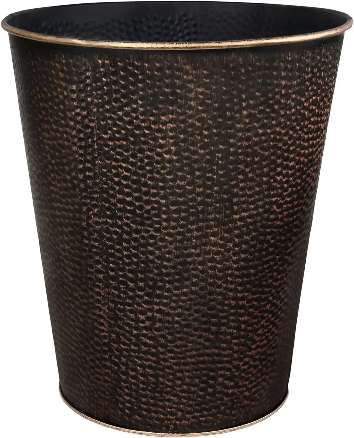 

6L Stainless Steel Trash Can, Hammered Bronze Wastebasket for Bathroom Bedroom Office