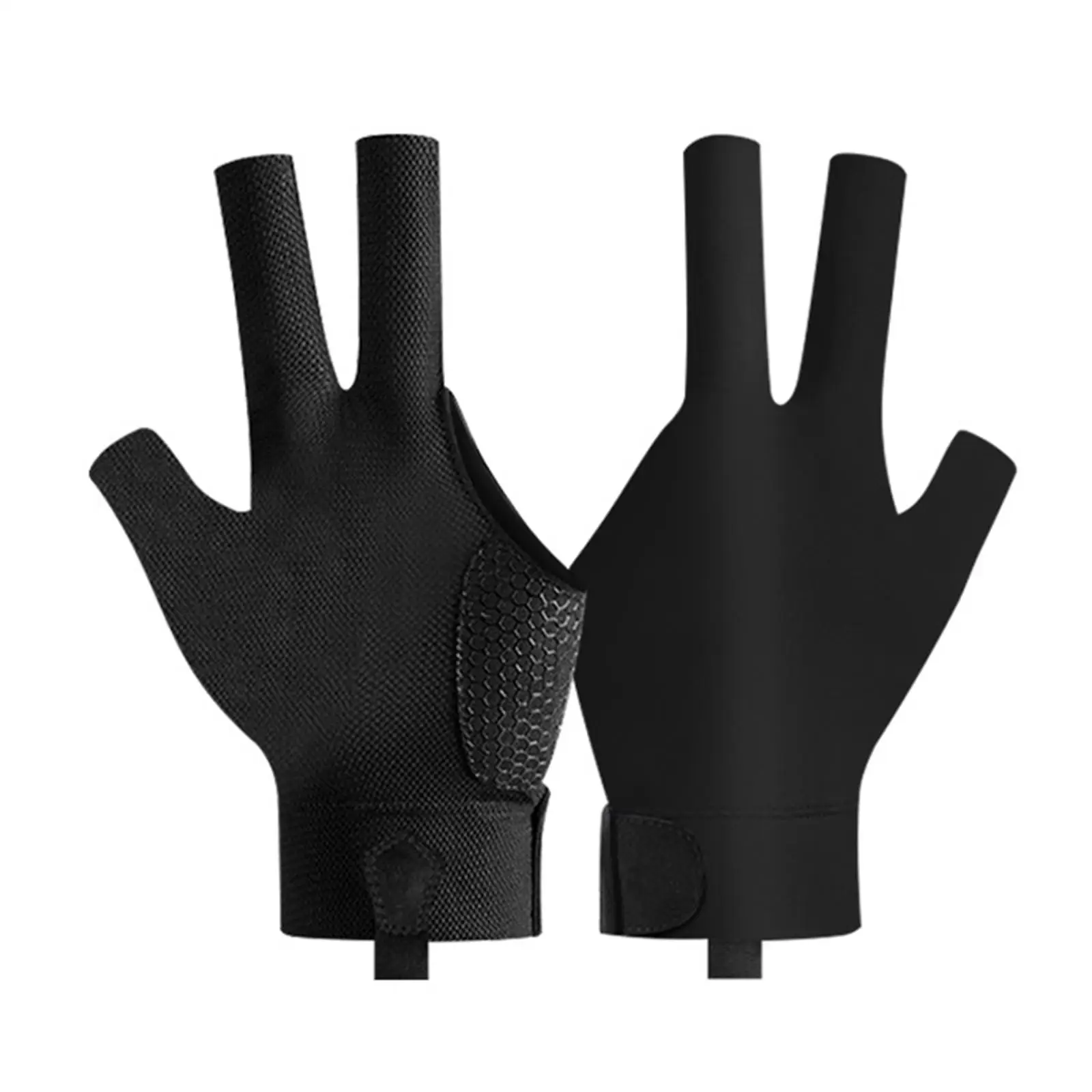 

Three Fingers Billiard Glove Breathable Anti Slip Snooker Cue Sports Accessory for Pool Game Training