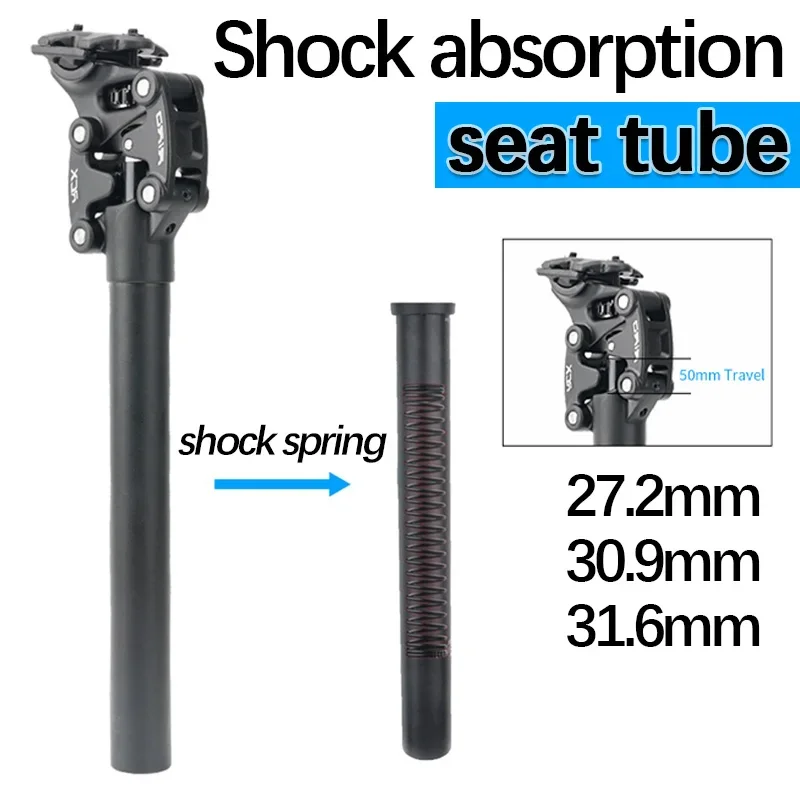 Bicycle Seat Post Shock Absorber 27.2 30.9 31.6 Seatpost MTB Bike Seat Tube 350mm Travel 50mm Four Link Bike Accessories