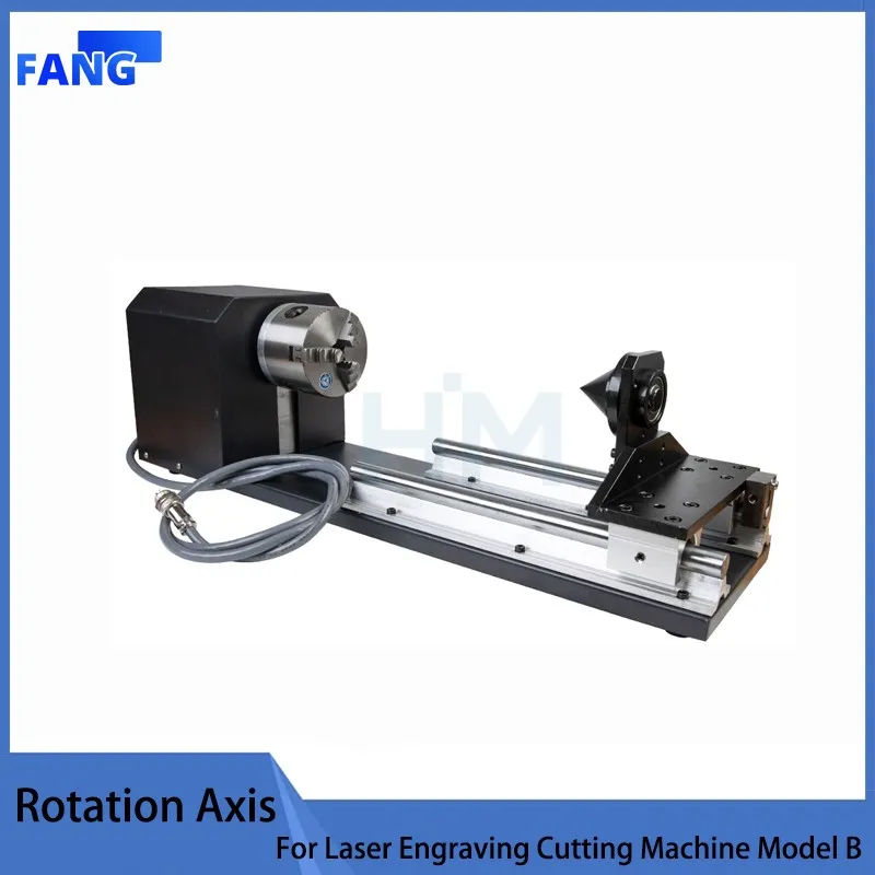 Rotary Engraving Attachment with Chucks Stepper Motors for Laser Engraving Cutting Machine Model B