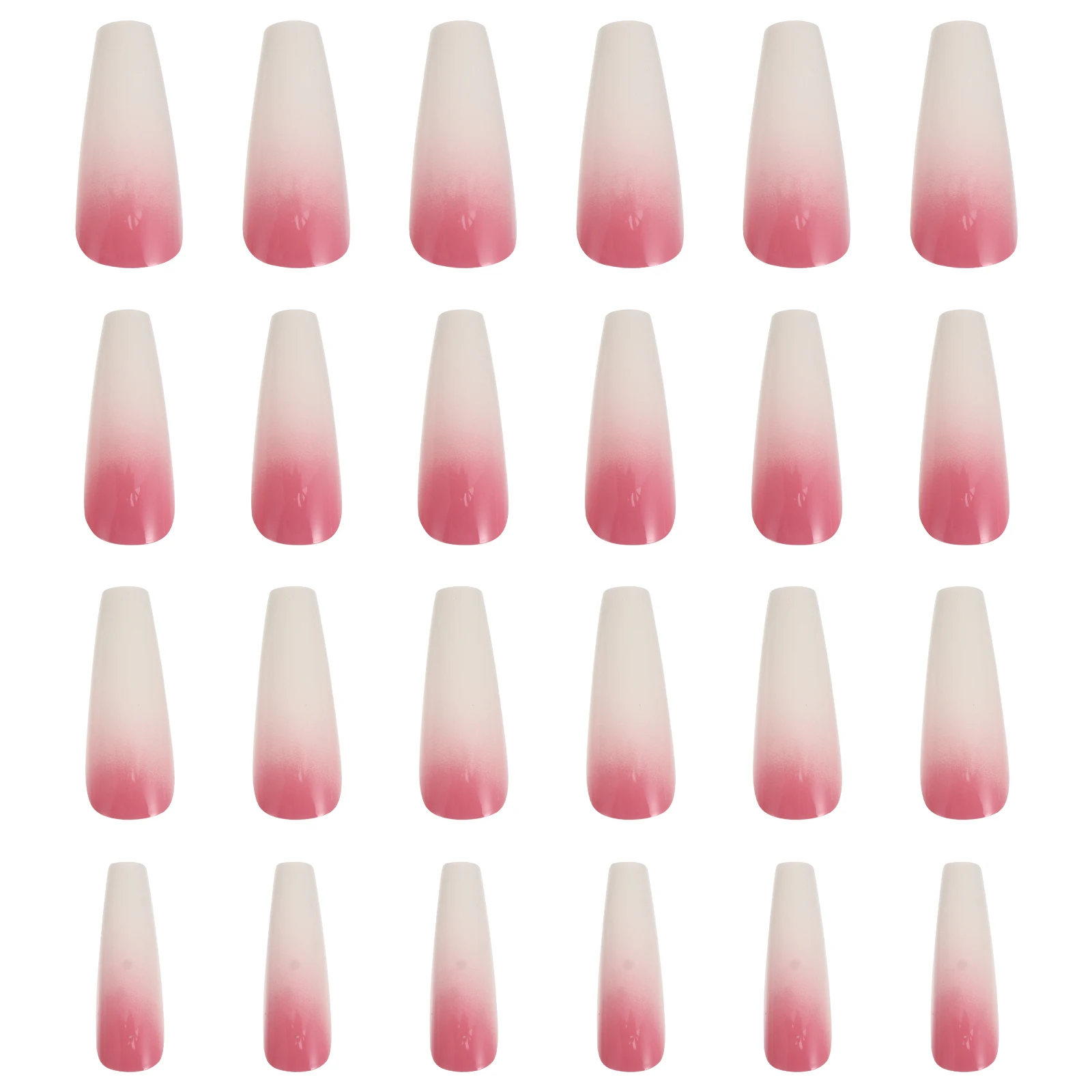 

24 Pcs Ballerina Nails Full Cover Artificial Tips Long Fake Decals False Nails Elegant Durable Plastic Nail Art Coffin Style
