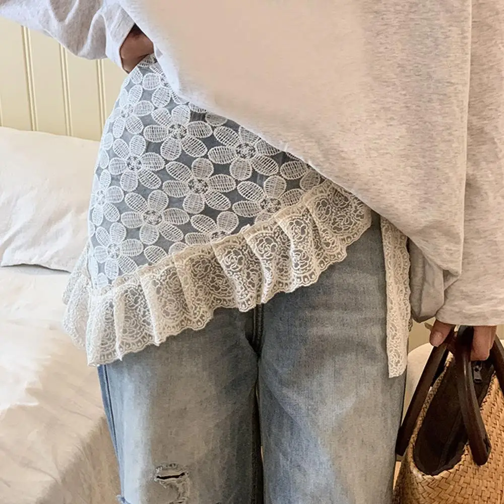 

Half-skirt Butt Curtain Skirt Small Apron Lace Trim A-Line Short Skirt Early Spring Fashion Korean Ins Style Soft Lace Skirts