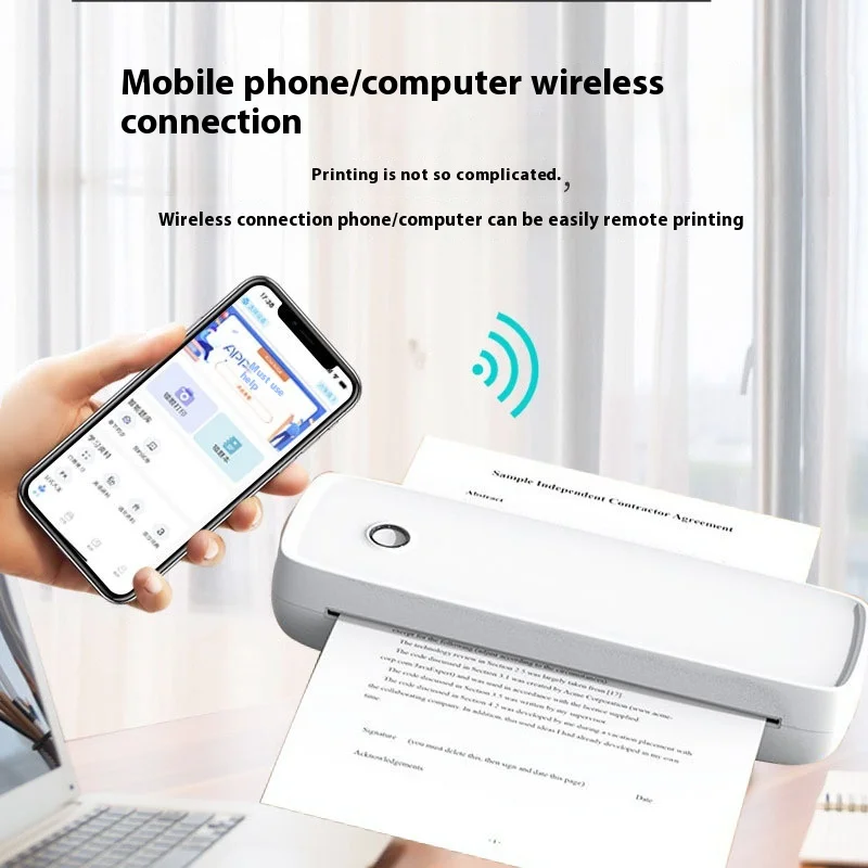 Support Windows/Android/Mac Learning Aaa+ A4 Thermal Printer A80 Portable Printer Rechargeable Printer Bluetooth Wireless