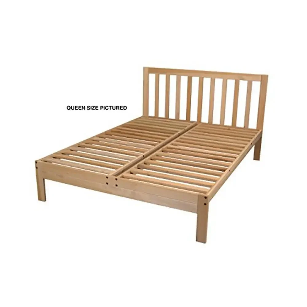 Unfinished Natural Wood Twin Bed Frame Minimalist Design Sturdy Platform Bed Easy Assembly USA Made No Box Spring Needed 600lbs