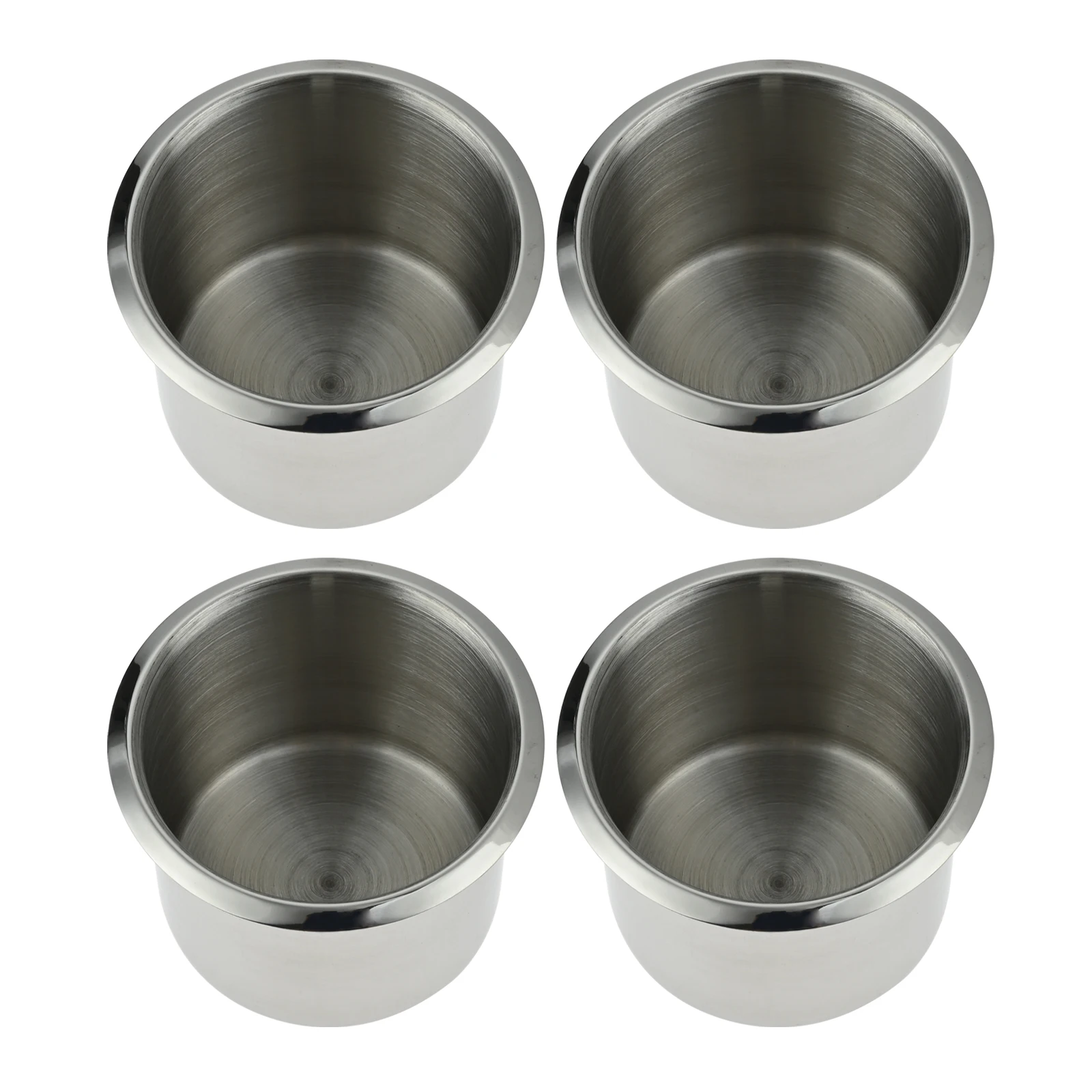 4Pcs Stainless Steel Car Marine Boat RV Cup Water / Drink Bottle Holder Rustproof Universal Yacht Modification Cup Holder Silver