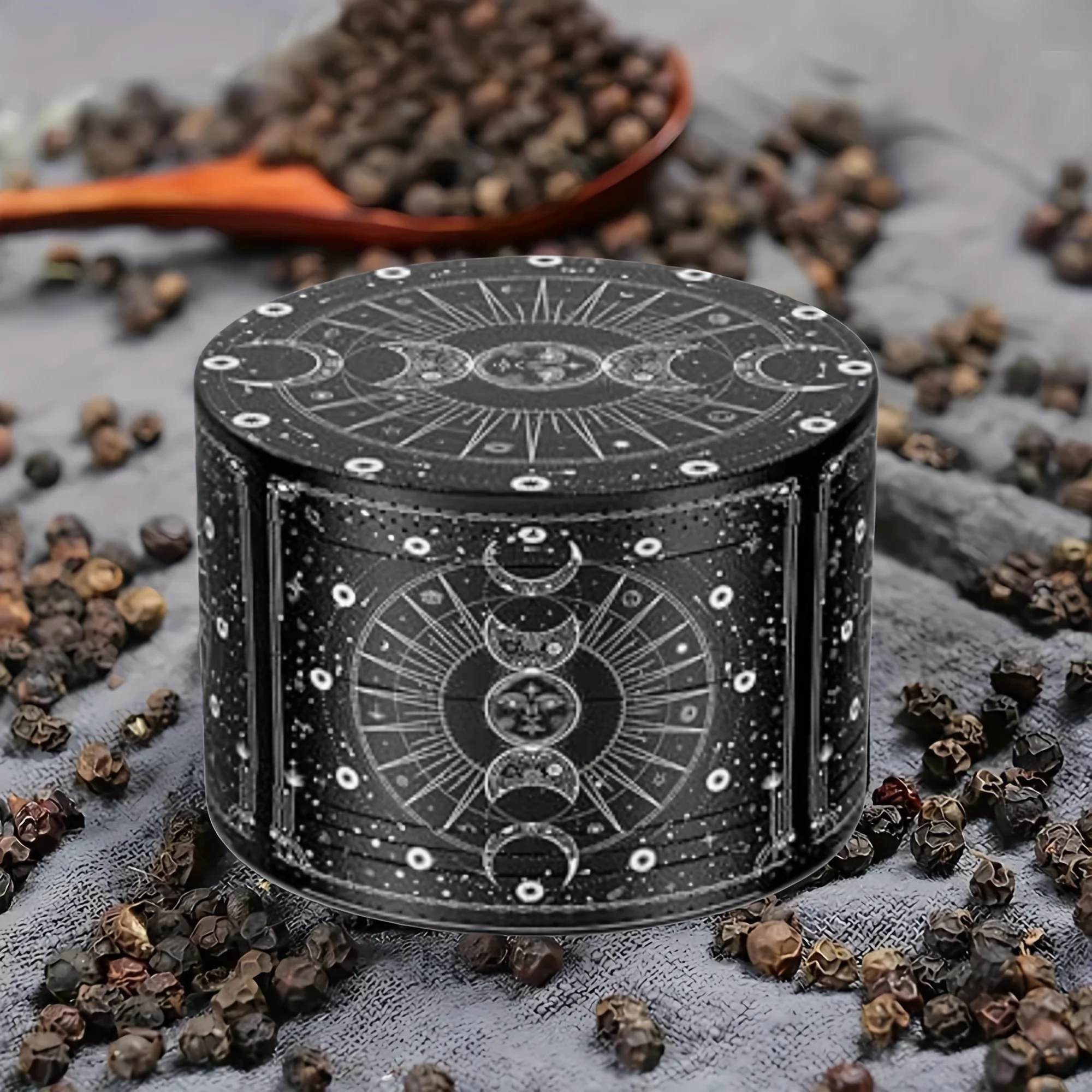 

1pc, Spice Grinder, tarot sun moon pattern Spice Grinder, Metal Grinder For Kitchen, Spice Grinders, Multifunctional Spice Crush