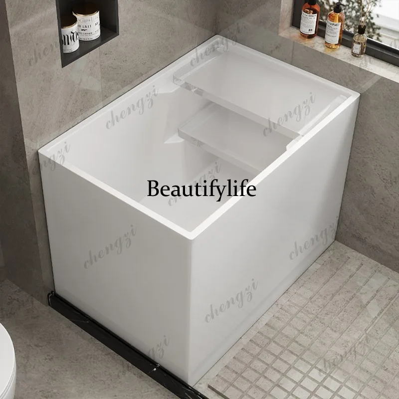 S178 acrylic household adult square independent deep bubble free installation removable bathtub bath bucket