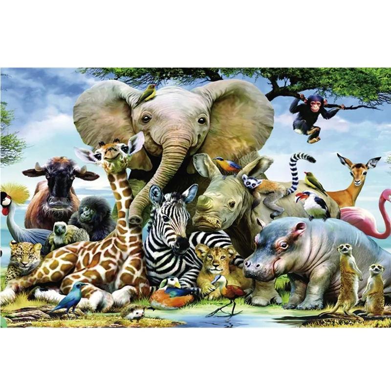 Adults Children 1000 Pieces Paper Intellectual Jigsaw Puzzles Cartoon Landscape Animal Kids Educational DIY Puzzle Game Toy Gift