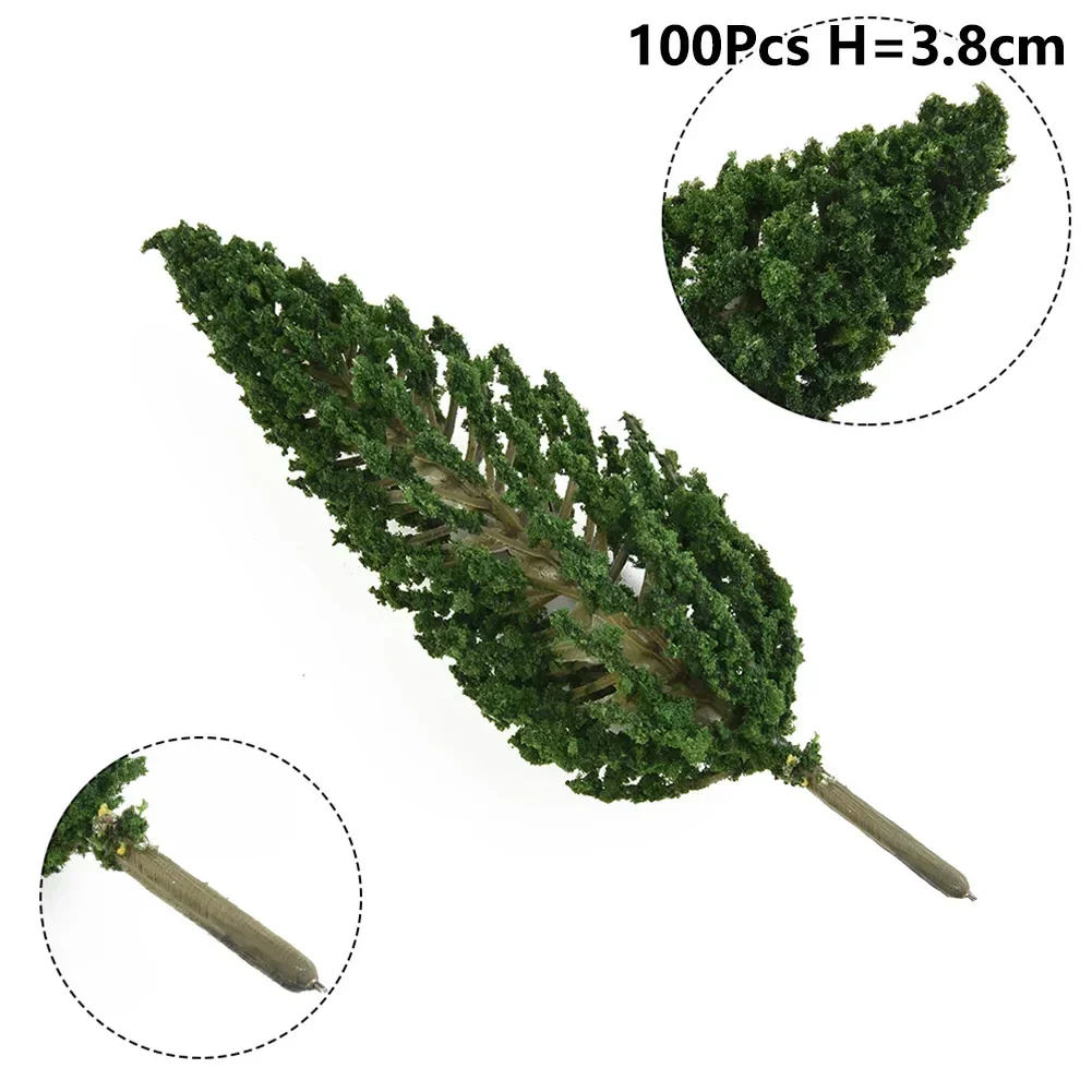 100Pcs Model Trees 38MM Model Pine Trees N Scale Train Railroad Landscape Layout Model Building Construction  Accessories