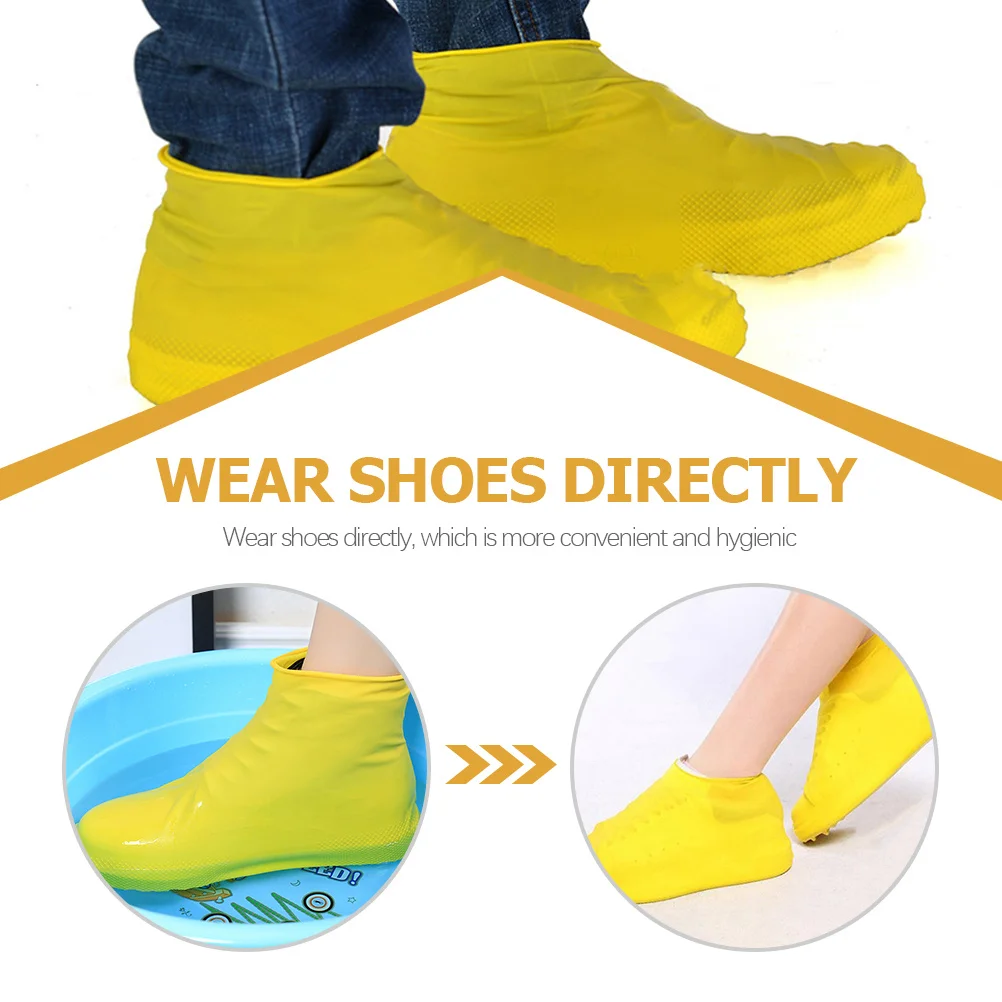 

2Pairs Thickened Rain Shoe Covers Premium Latex Durable Waterproof Slip Resistant Wear Resistant Protectors Shoes Cover
