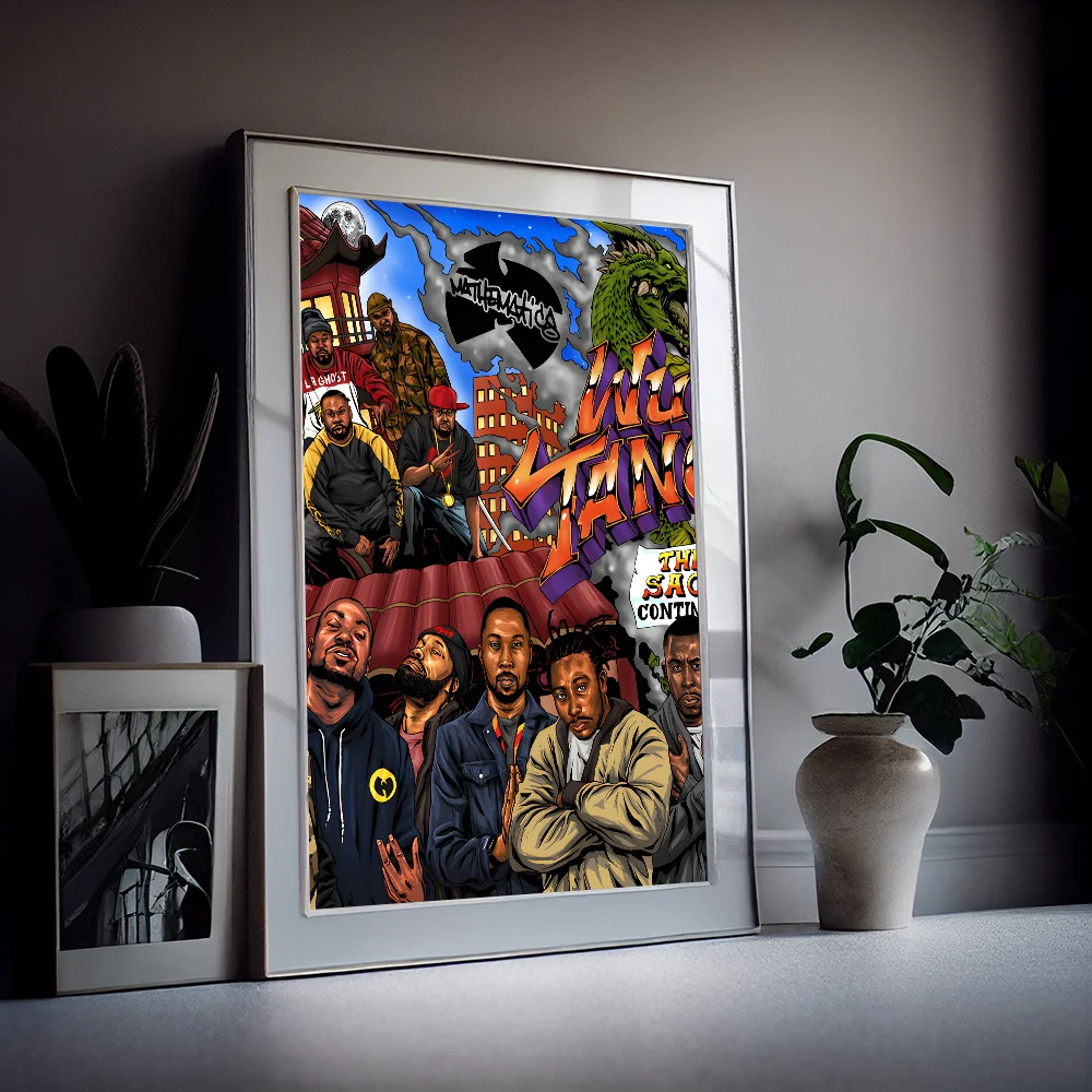 WU-T--TANG CLAN Classic Vintage Posters Waterproof Paper Sticker Coffee House Bar Home Decor