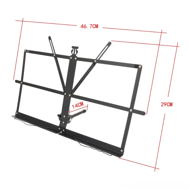 Desktop Music Stand, Iron Foldable Tabletop Sheet Music Holder, Portable Score Stand for Reading Music