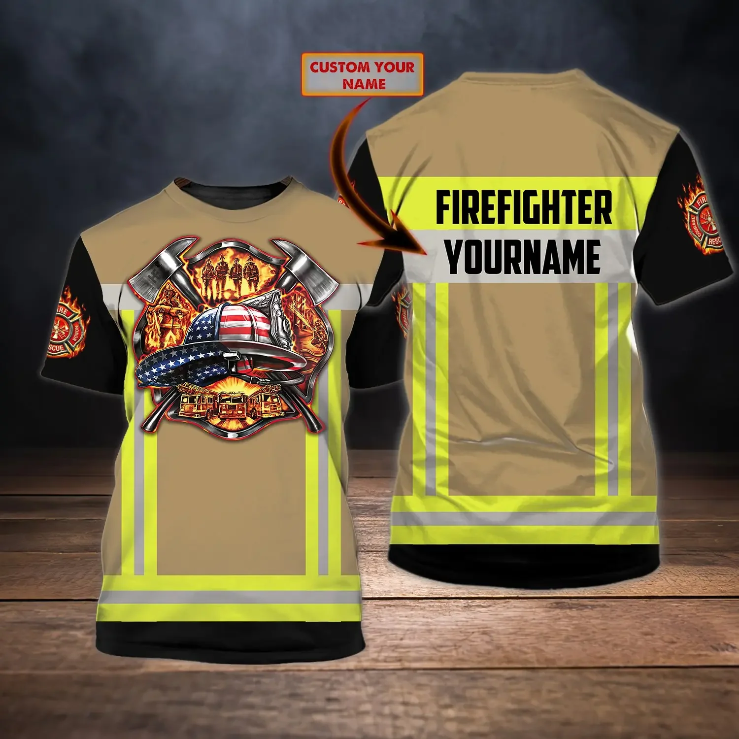 Brave Firefighter Personalized Name 3D All Over Printed Men t shirt Summer Casual Harajuku T-shirts Unisex street Tshirt DDR04