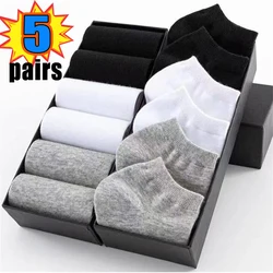 Chaussettes Bateau Simples pour Homme, en Coton, Respirantes, en Silicone Non-ald, Invisibles, à la Mode, pour Printemps et Été