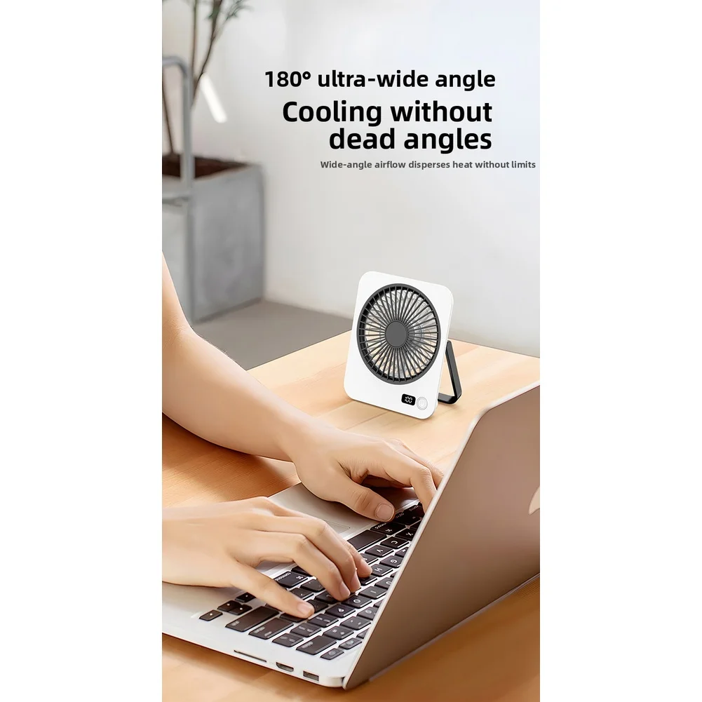 For Ultra Thin USB Desk Fan 16.5cm Rechargeable Portable Hanging 5 Quiet Cooling For Camping Office Bedroom Plastic For Mini Ven