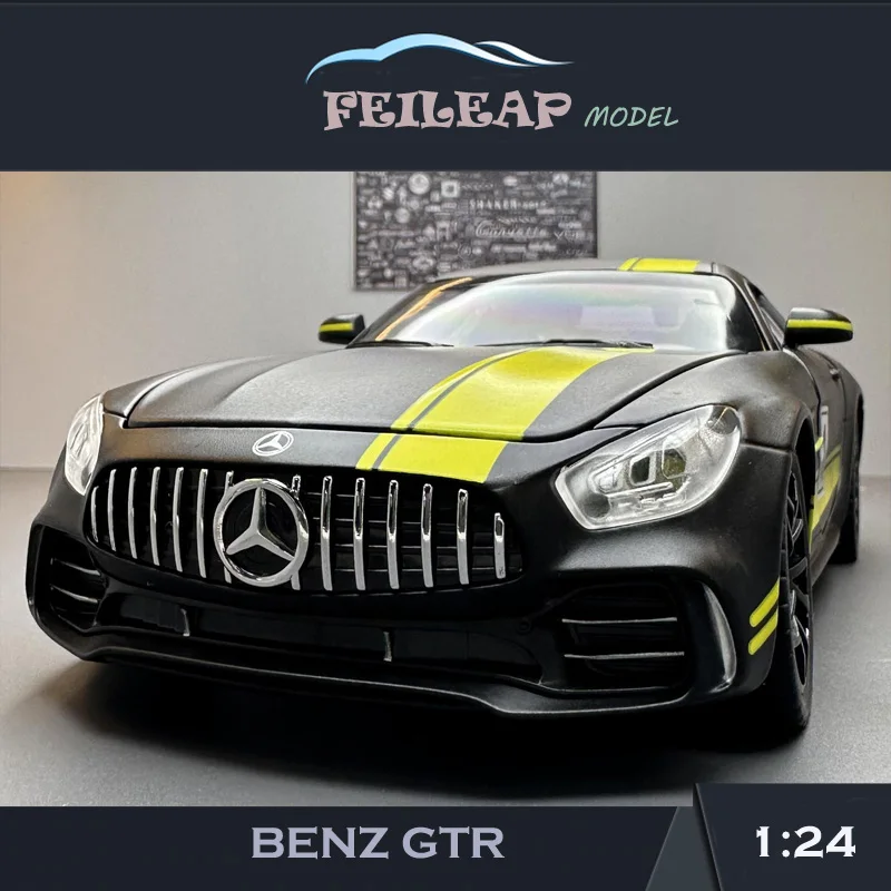 Simulation 1:24 Scale Benzs GTR Car Model Sound Light Diecast Toys Vehicles Children Boys Car Toys Gift Home Decor Metal Voiture