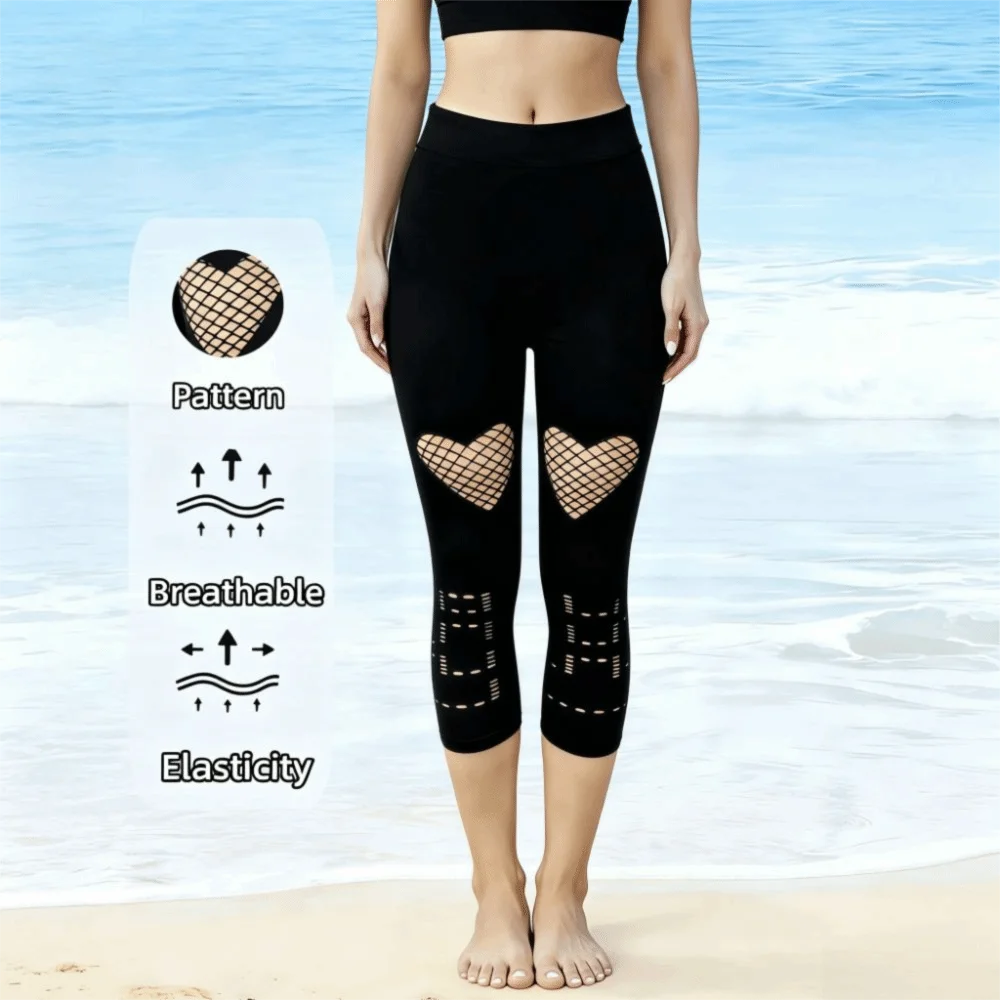 New Hollow Out Women's Mesh Leggings Breathable High Waist Fashion Tights Stretchy Openwork Mesh Yoga Pants Women Wear