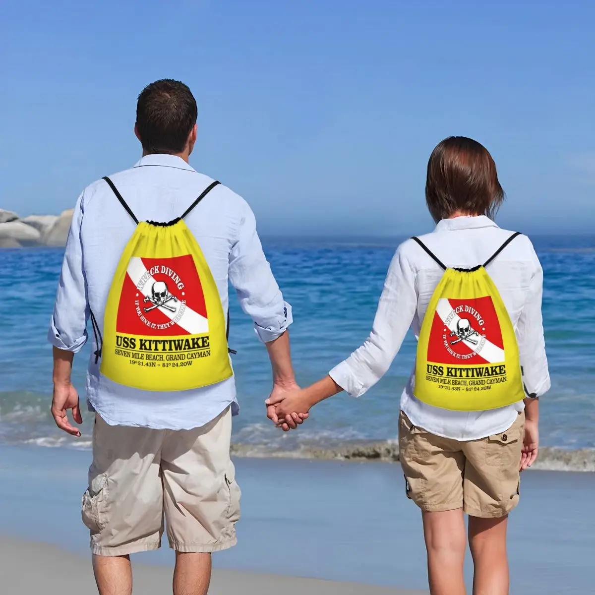 Sacs de plongée sous-marine Kittiwake personnalisés pour femmes et hommes, sacs à dos de yoga, sac de sport de plongée, sac de sport, sacs à ficelle de proximité pour le shopping