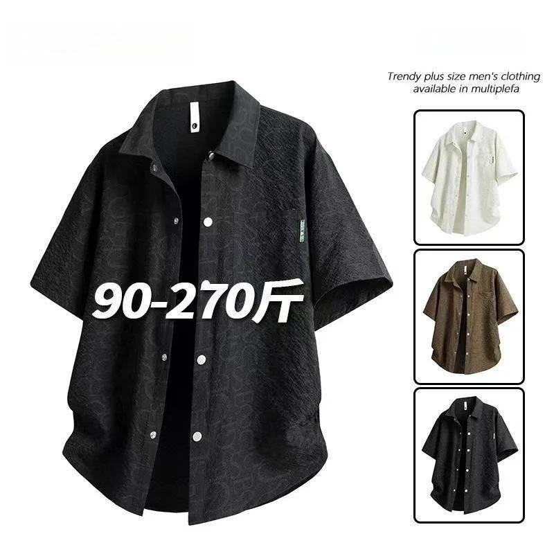 

Men's Short Sleeve Shirt Summer Thin Standard Fit Printed Casual Neck Lightweight Breathable Fashionable Large Size Coat