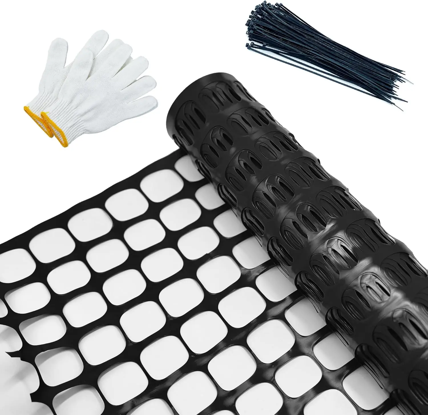 

Safety Fence Garden Netting Roll 4 X 100 Feet with Zip Ties, Temporary Reusable Plastic Mesh Fencing Netting for Snow Fence, Ani