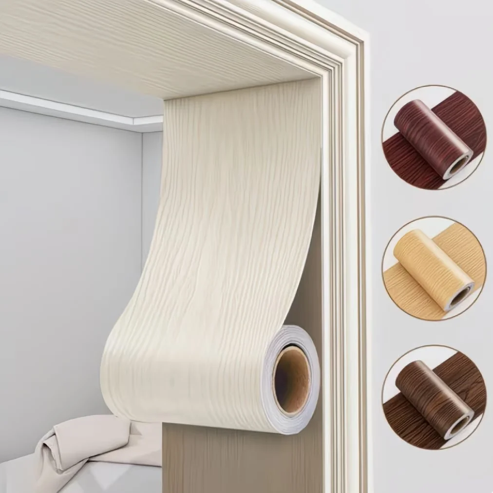 1PC 8cmx5m Extra-Long & Thick Vinyl Self-Adhesive Skirting Line Wallpaper -, Durable,Easy to Apply for Baseboards & Walls