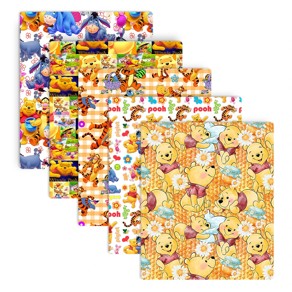 Disney 50*145cm Patchwork Winnie The Pooh Cotton Fabric For Tissue Sewing Quilting Fabrics Needlework Material DIY Handmade