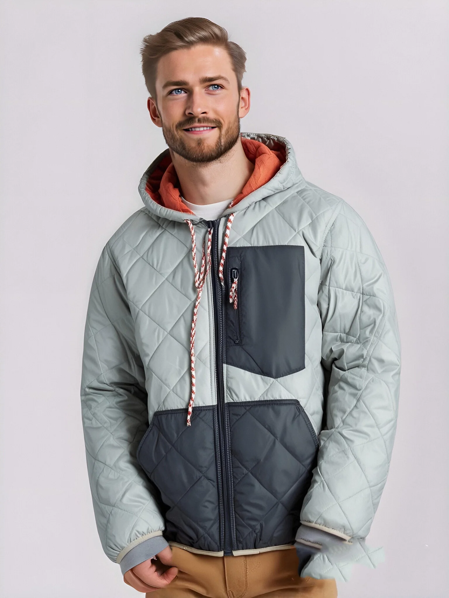 

Lightweight Waterproof Cotton Pilot Jaet Outdoor Casual Hooded irt Diamond Pattern Baqia Tower Youth Faion Winter Coat