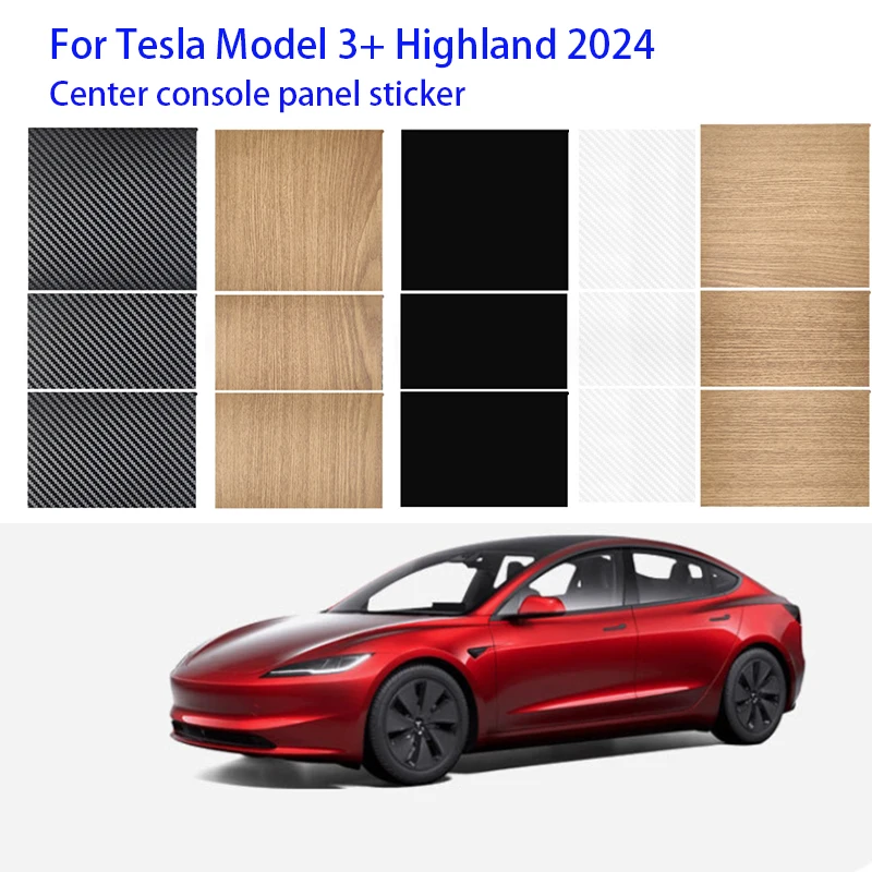 For Tesla Model 3+ Highland 2024 Center Console Panel Sticker Suede Film Carbon Central Control Cover Car Interior Accessories