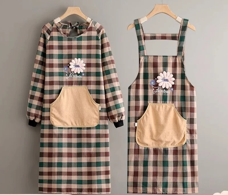 Apron Kitchen Home New Women's Pure Cotton Super Waterproof and Oil proof