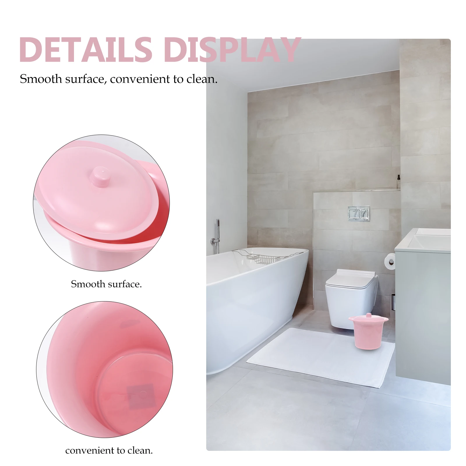 

Plastic Bedpan Spittoon Pink Random Color Lightweight Compact Bedroom Urinal for Adults Children Elderly People Home Use