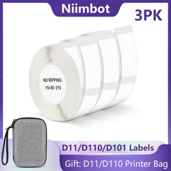 Niimbot-粘着ラベル,d110サーマルペーパーロール,nimbot d101,15x30, 15x50mm,nimbotプリンターバッグ付き,3pkに適しています