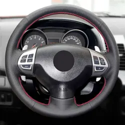 For Mitsubishi Lancer X 10 2007-2015 Outlander 2006-2013 ASX 2010-2013 Pajero Sport 2008-2016 Car Steering Wheel Leather Cover