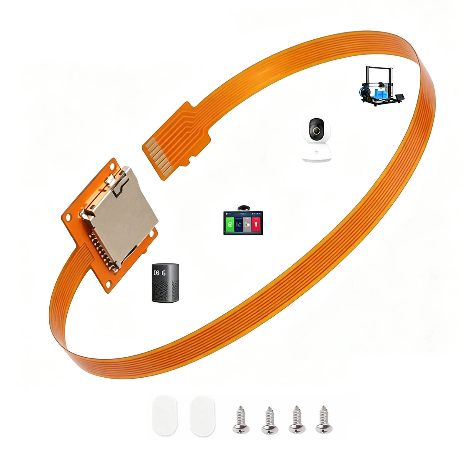For Micro-SD TF Memory Card Kit Male To SD Female Extension Soft Flat FPC Cable Extender