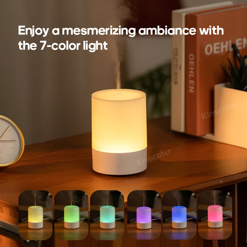 2024 Simple Aroma Diffuser Desktop Mini Air Humidifier Ultrasonic Sprayer Aromatherapy Essential Oil difusor with RGB Light