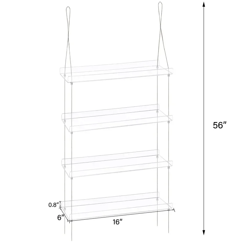 Acrylic window sill flower stand 16 inch double hook box indoor plant succulent adjustable suspension rack