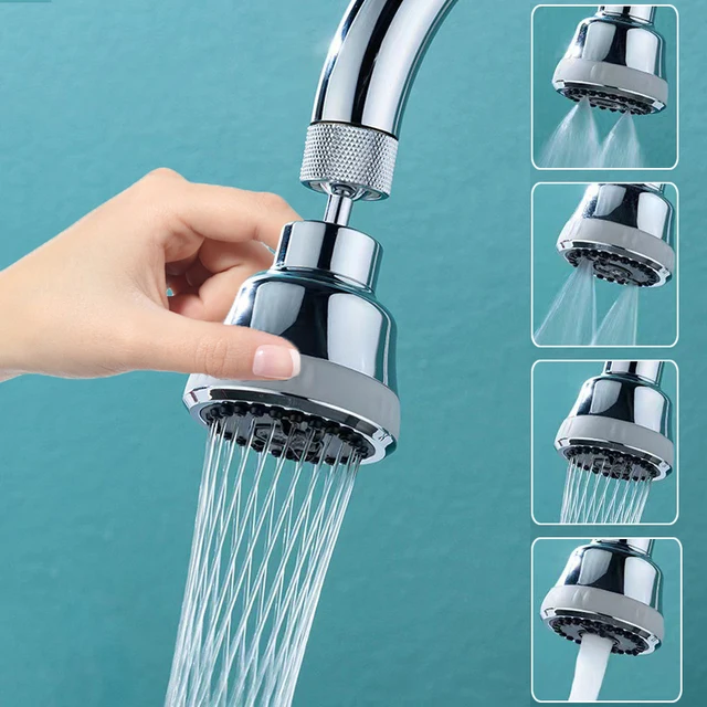 360 °   Obrotowy kran kuchenny Aerator Bubbler 4 tryby Łazienka Anti-splash Tap Dysza filtrująca Zlew Umywalka Przedłużacz kranu Adapter