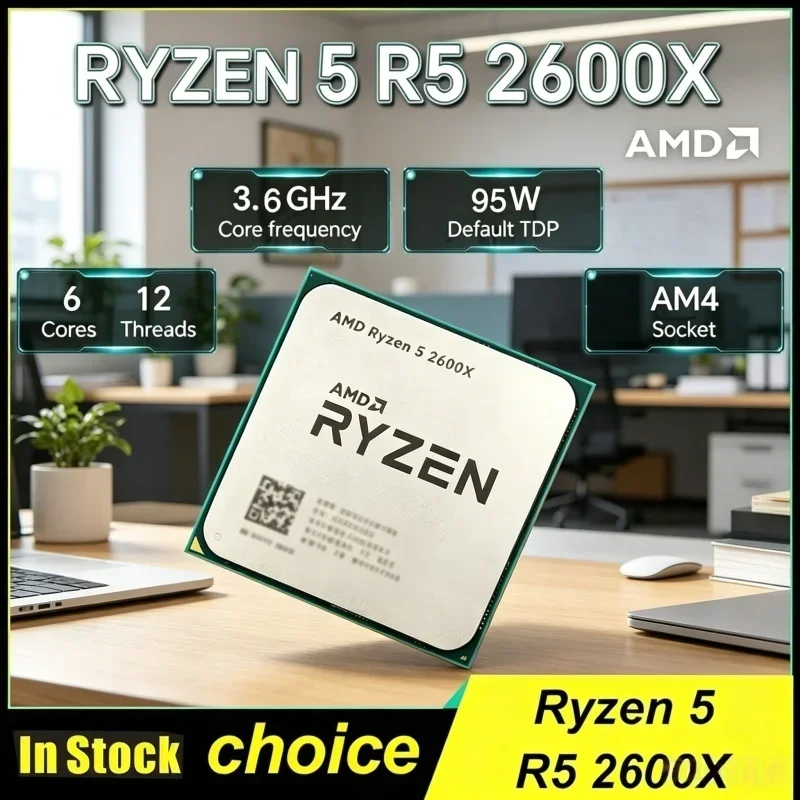 

AMD Speedy Bestselling Ryzen 5 2600X Desktop Gaming CPU, 6-Core 12-Thread, 3.6GHz, 95W, Socket AM4, No Retail Package