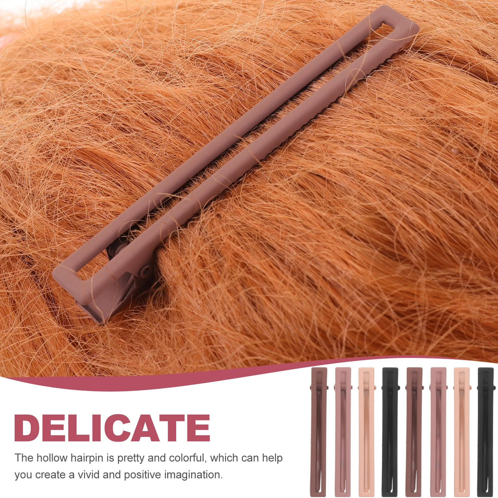

8pcs Hollow Hair Clips Candy Color Metal Hairpins For Women Fashion Hair Accessories Duckbilled Clips Wedding Party Braid