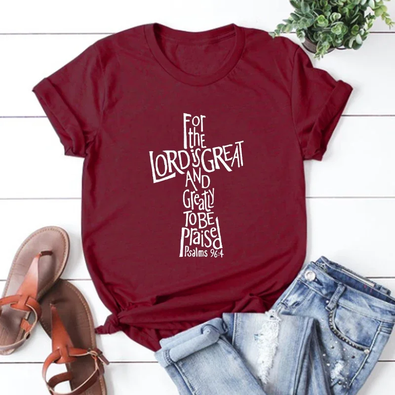 Vertical Cross Shirt Jesus T-Shirt Christian Tee Cross Women Clothing Gift for Christian Bible Verse Shirts Faith Based Tops