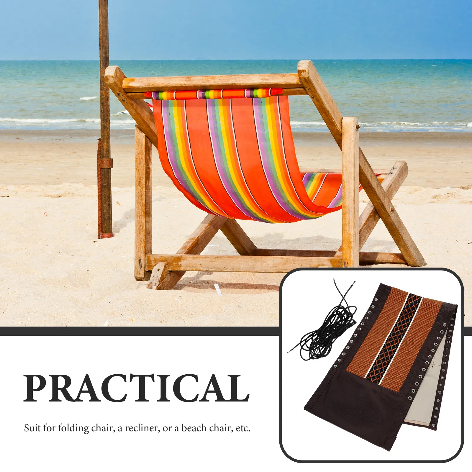 1Set Premium Chair Cloth for Repairing Folding Chairs Balcony Deck Outdoor Recliner Fabric Portable Camping Beach Chair view 4