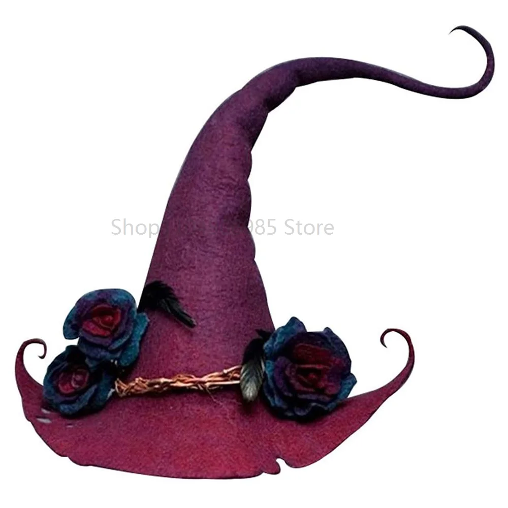 

Masquerade Props Fashion Halloween Party Gift Magic Wizard Hat Felt Witch Hats Cosplay Props Witch Peaked Hat