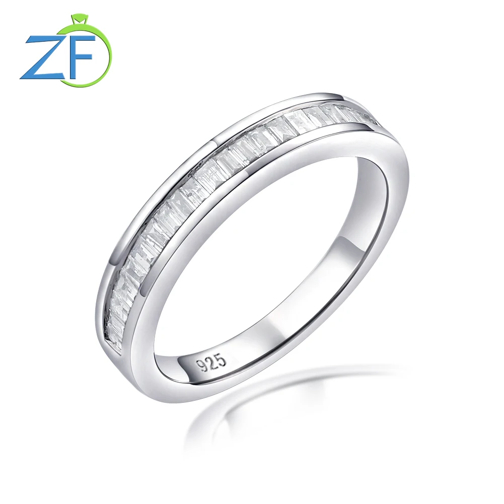 

GZ ZONGFA Real 925 Sterling Silve Simple Ring for Women Luxury Natural Diamond 0.5ct Brilliant Wedding Anniversary Fine Jewelry