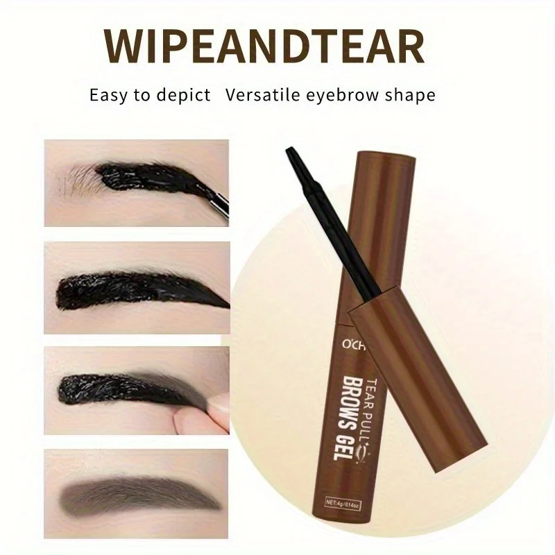 Pegamento para cejas desgarro, tinte rápido para cejas, crema para cejas, mantiene el maquillaje, resistente al sudor e al agua