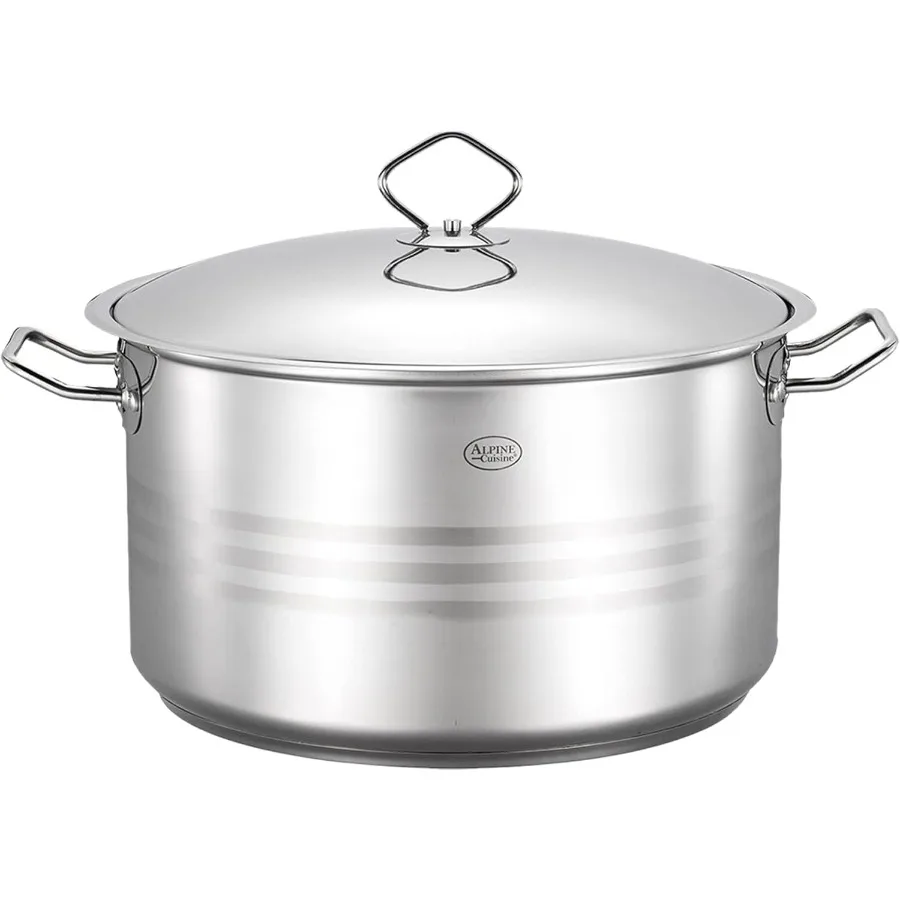 

Stainless Steel Dutch Oven with Lid Easy Cool Handle for LargeScale Cooking Food Grade Heavy Duty Commercial Kitchen Cookware S