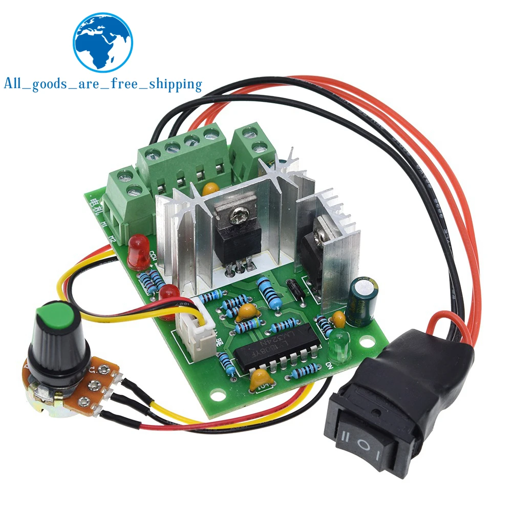 TZT 10V 12V 24V 36V PWM DC controller with Positive inversion switch PWM DC controller for DC motor speed controller 150W