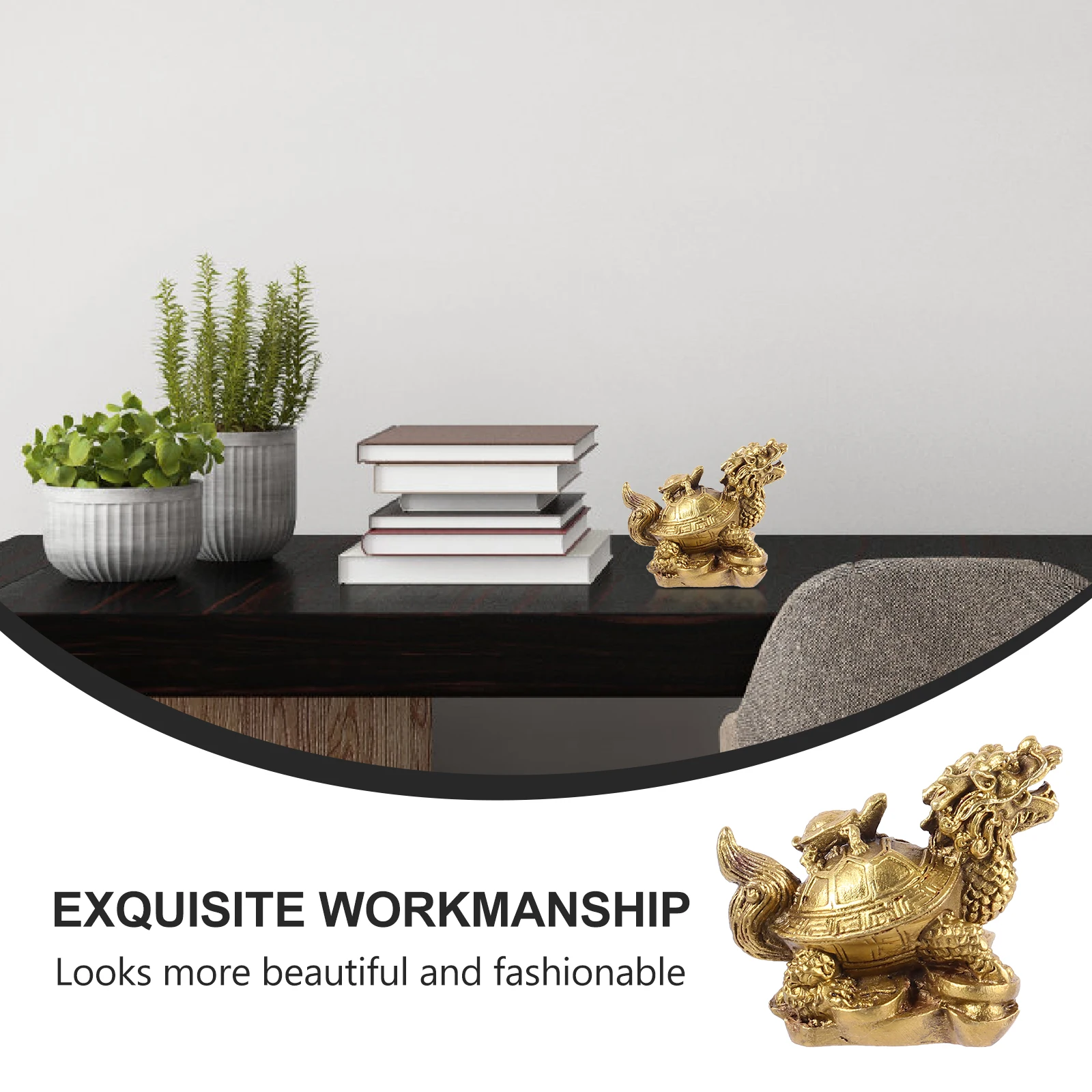 

1Pcs Resin Dragon Tortoise Adornment Feng Shui Home Decoration Wealth Health Longevity Business Gift Dragon Turtle Ornament