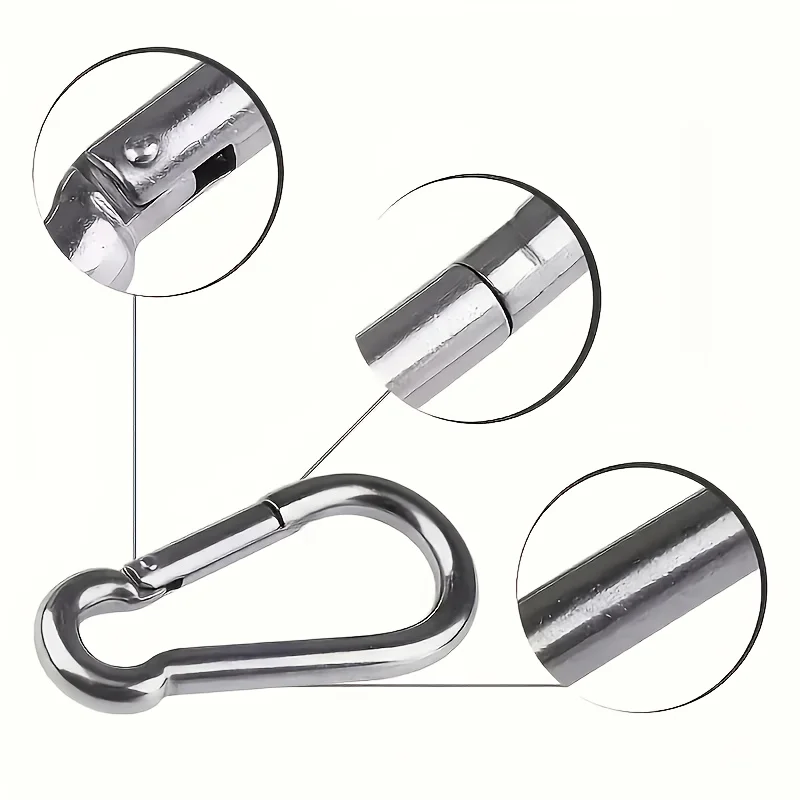 Durable Silver Metal Carabiner Buckles Economical Wholesale Anti-rust Clips Stylish Ornament Hardware Key Holder School Bag 3pcs view 2