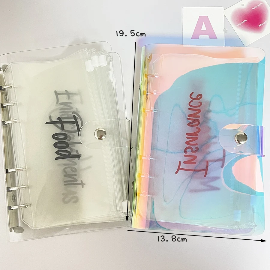 Sharkbang New Arrival A6 Loose Leaf Zipper Bag Cash Budget Envelope Binder Ticket Receipt Storage Bag Wealth Management Gift Set