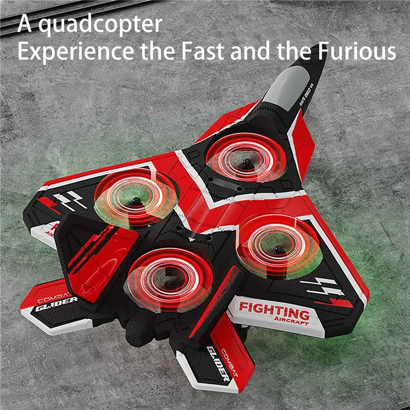 Fernbedienung Drohne Upgrade Schaumstoff Starrflügelflugzeug mit Licht Set Höhe Modell Kinderspielzeug Langlebig Einfache Installation - Rot