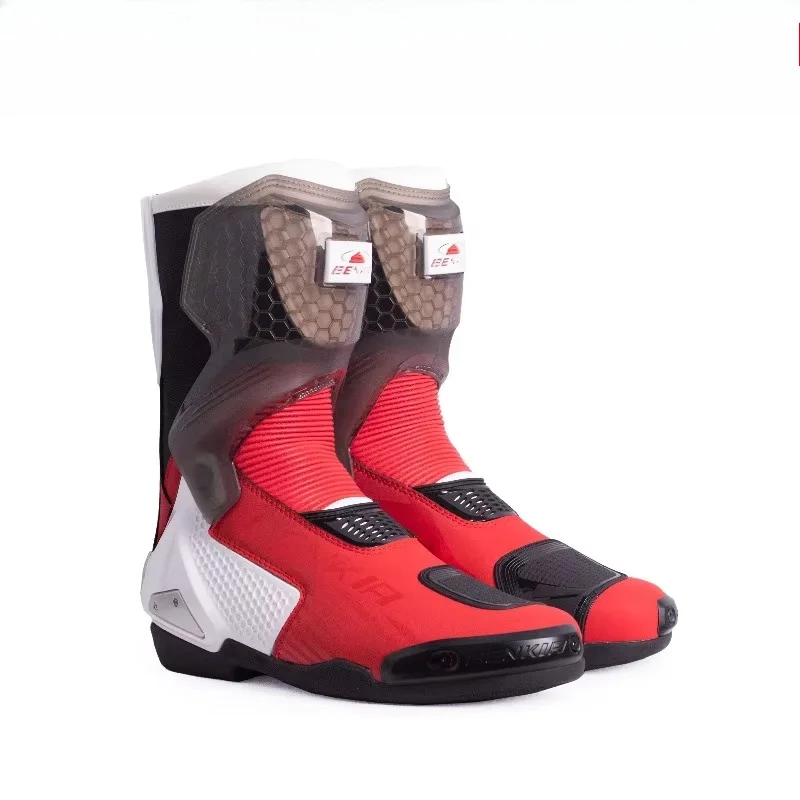 BENKIA Motorcycle Botas CE Certification Professional Track Riding Boots Racing Summer Zapato AntiCollision Off-Road for Rally